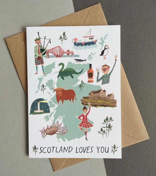 Scotland Loves You greetings card